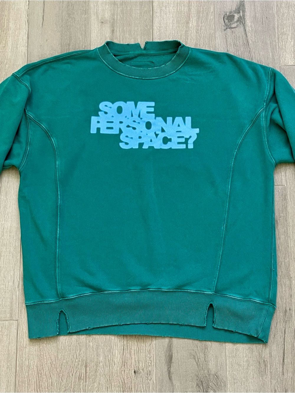 Aerie Oversized Green “Some Personal Space?” Graphic Sweatshirt XS